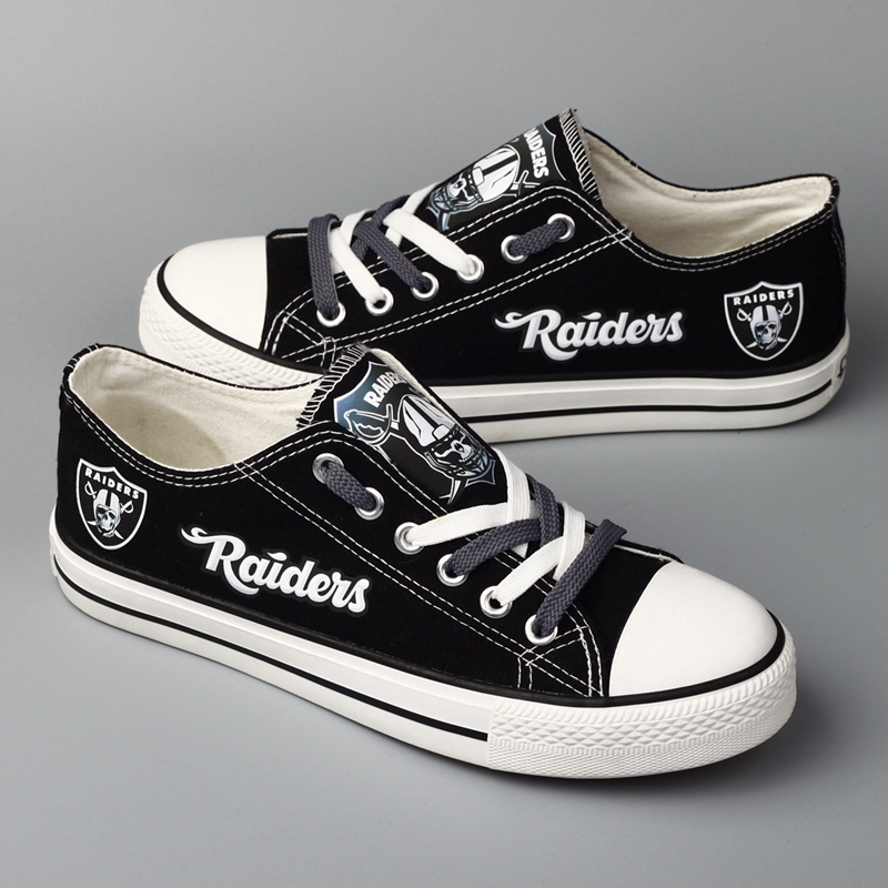 Oakland Raiders shoes style skulls logo Low Top Sport Sneakers -Jack ...